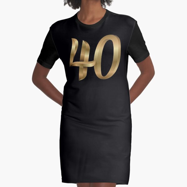 40 Golden Number Forty Graphic T-Shirt Dress