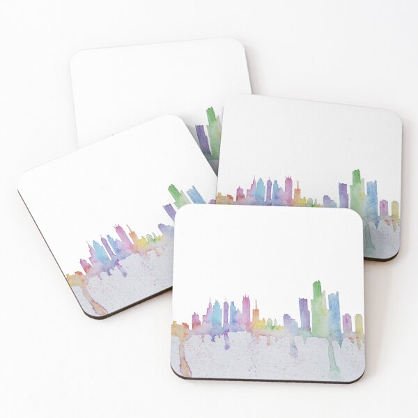 Artikelvorschau, Detroit Michigan Aquarell Skyline entworfen und verkauft von BrandyGerberArt.