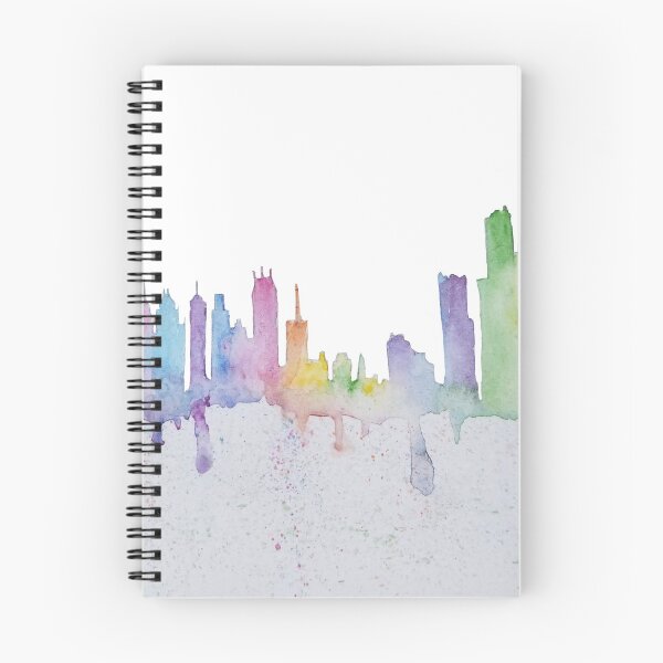 Artikelvorschau, Detroit Michigan Aquarell Skyline entworfen und verkauft von BrandyGerberArt.