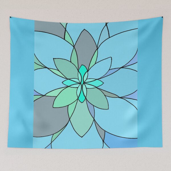 Item preview, Abstract Blue Waterlily Mandala designed and sold by HulyaHoo.