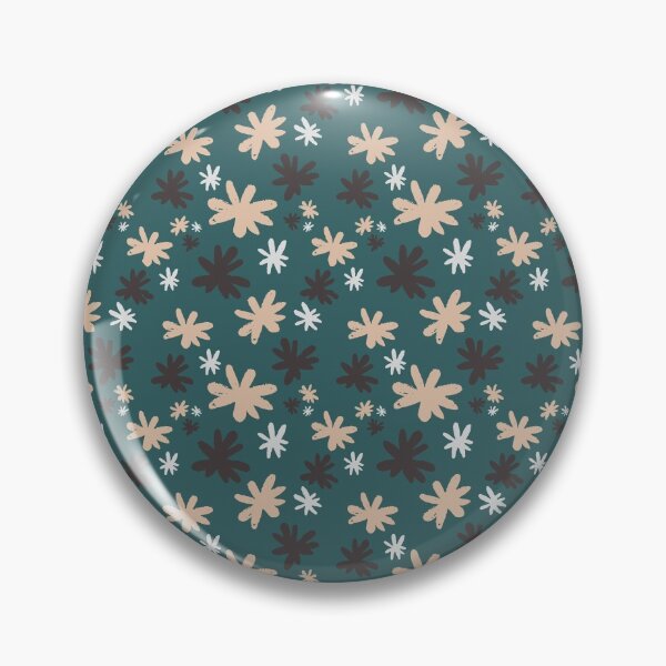 Item preview, Neutral Colored Brown  and Dark Teal Floral Pattern designed and sold by Zurickdesigns.