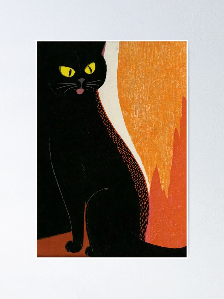 Poster Peinture De Joli Chat Noir Par Anglavarma Redbubble