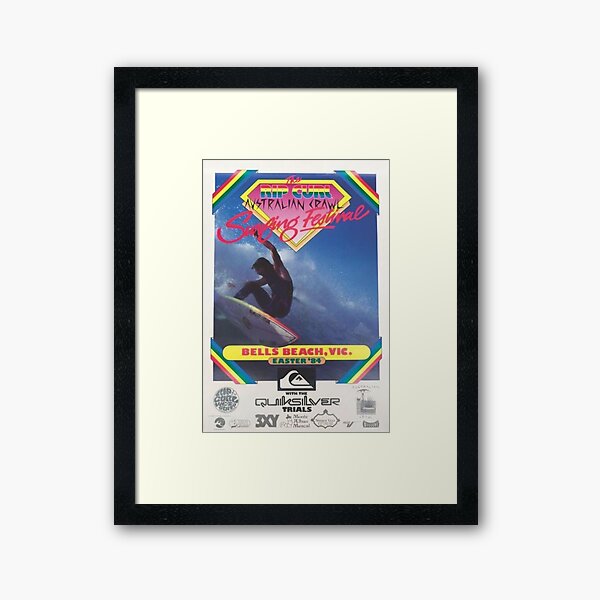 vintage australia surf poster 1984 Framed Art Print