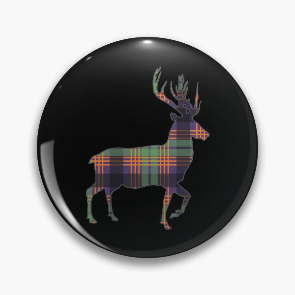 Item preview, Purple, Green and Orange Tartan Scottish Stag Silhouette   designed and sold by MacPean.