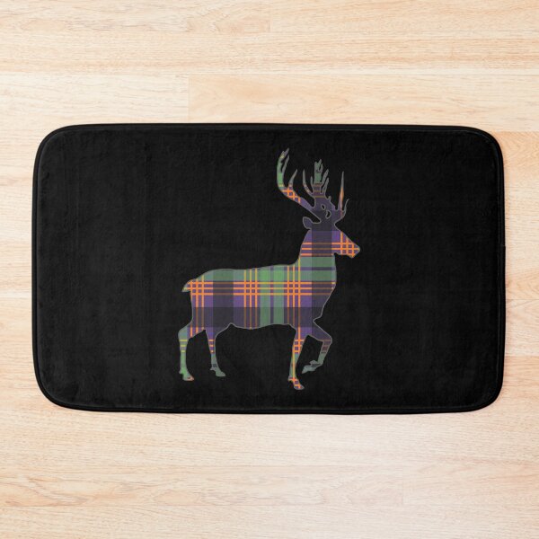 Item preview, Purple, Green and Orange Tartan Scottish Stag Silhouette   designed and sold by MacPean.