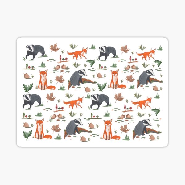 Item preview, Fox and Badger Pattern  designed and sold by charlottehucket.