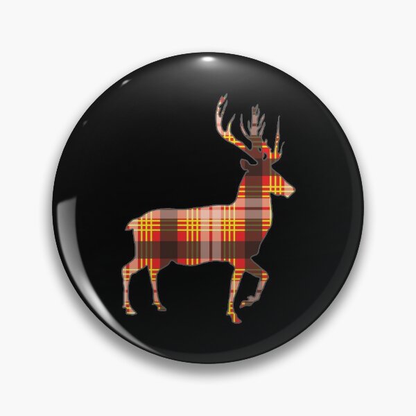 Item preview, Red, Yellow and Black Tartan Scottish Stag Silhouette   designed and sold by MacPean.