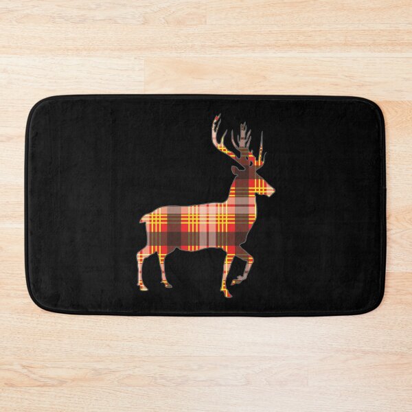 Item preview, Red, Yellow and Black Tartan Scottish Stag Silhouette   designed and sold by MacPean.