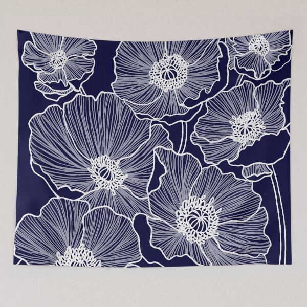 Item preview, Indigo Poppies designed and sold by ColorObsession.