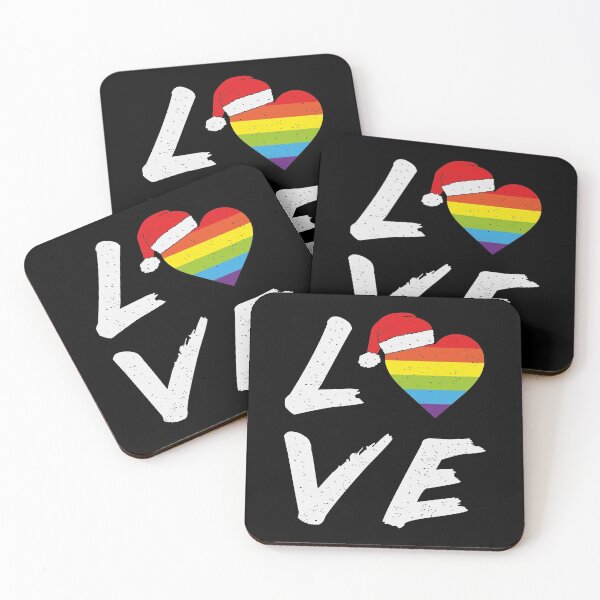 Item preview, LOVE WITH LGBT HEART AND CHRISTMAS HAT  designed and sold by Dwarf-Monkey.