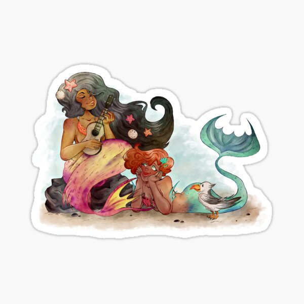 Ukelele Mermaids Sticker