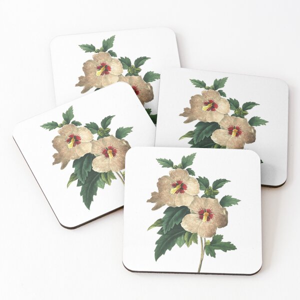 Item preview, Big Hibiscus White Flower Vintage Retro Art Illustration designed and sold by HumanlineImages.
