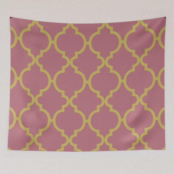 Item preview, Pink and Yellow Quatrefoil designed and sold by SunfullyYours.