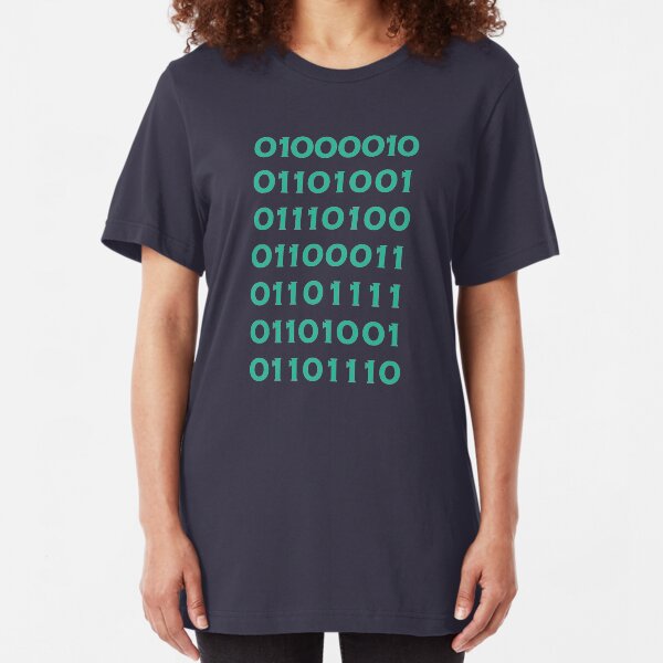 Bitcoin Binary (Silicon Valley) Slim Fit T-Shirt