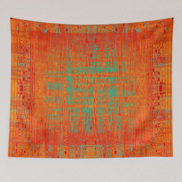 Item preview, Tapestry Red, Orange and Turquoise designed and sold by StudioBoomBoom.