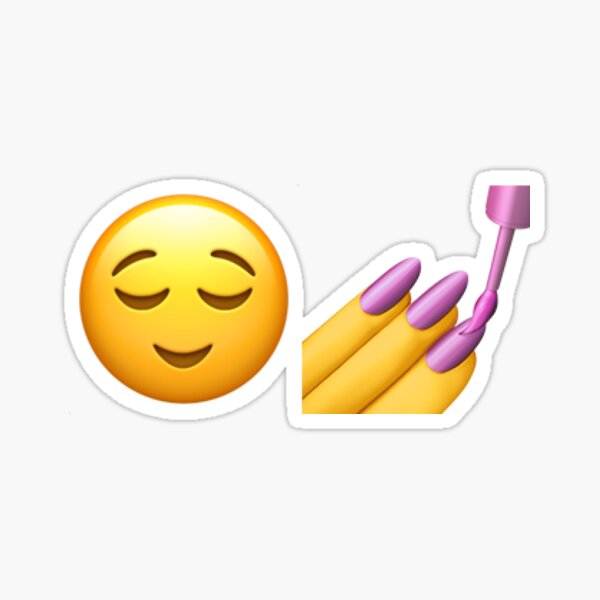 "Calm Face Nail Polish Emoji Combination" Sticker for Sale by artby