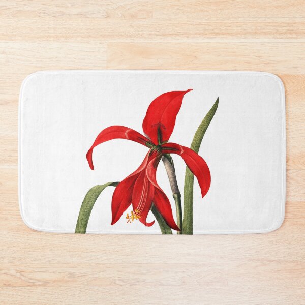Item preview, Big Red Amaryllis Water Lily Vibrant Flower Vintage Retro Art Illustration designed and sold by HumanlineImages.