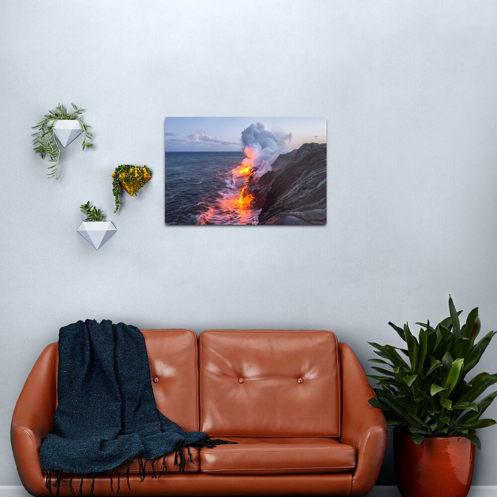 Kilauea Volcano Lava Flow Sea Entry 3- The Big Island Hawaii Metal Print