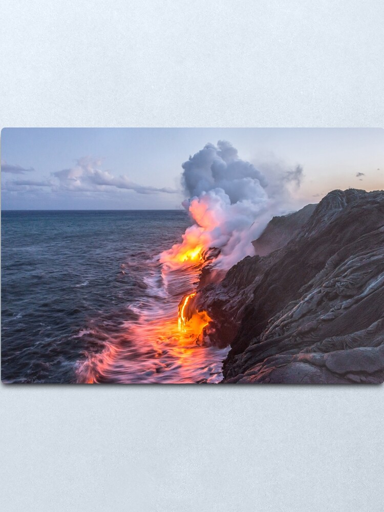 Alternate view of Kilauea Volcano Lava Flow Sea Entry 3- The Big Island Hawaii Metal Print