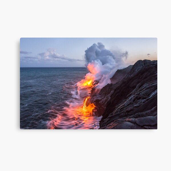 Kilauea Volcano Lava Flow Sea Entry 3- The Big Island Hawaii Canvas Print