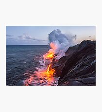 Kilauea Volcano Lava Flow Sea Entry 3- The Big Island Hawaii Photographic Print