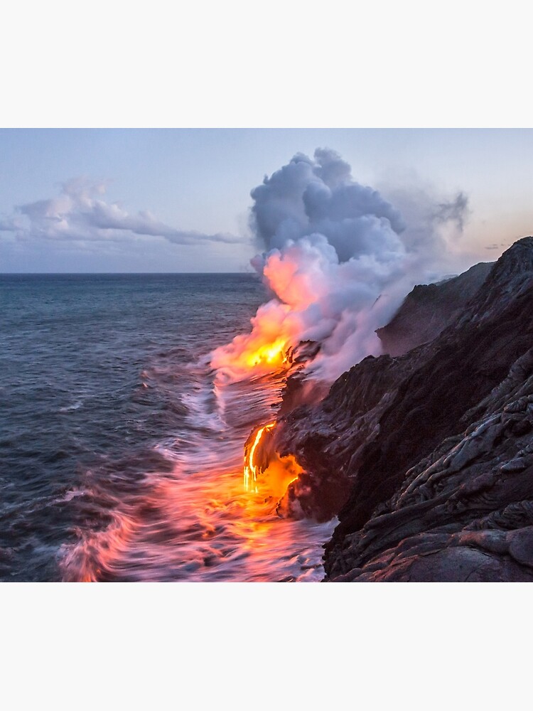 Kilauea Volcano Lava Flow Sea Entry 3- The Big Island Hawaii by brianharig
