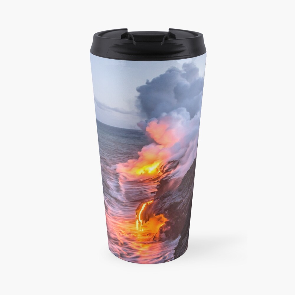 Kilauea Volcano Lava Flow Sea Entry 3- The Big Island Hawaii Travel Mug