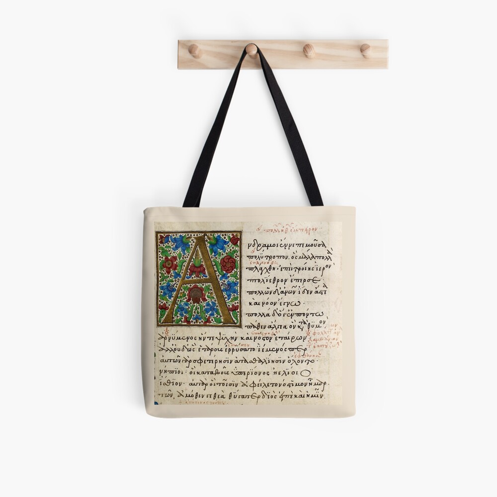 Homer, Odyssey manuscript. Date 3rd quarter of the 15th century. Tote Bag