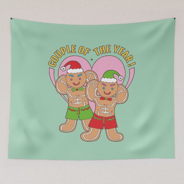 Item preview, Gingerbread Gay Lover- Couple of the Year | Green Background | Curious Eyeball designed and sold by CuriousEyeball.