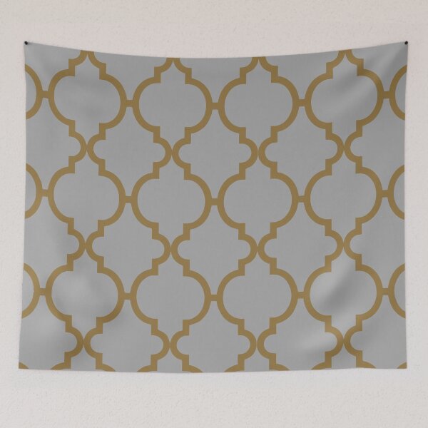 Item preview, Gray and Gold Quatrefoil designed and sold by SunfullyYours.