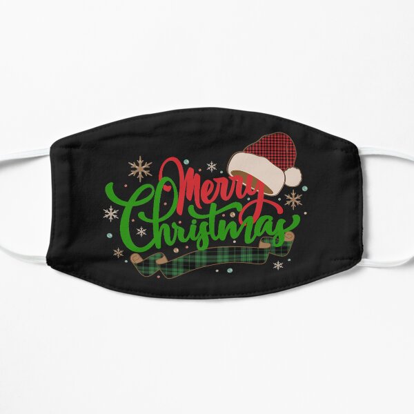 Merry Christmas Face Mask - Christmas Face Mask Flat Mask