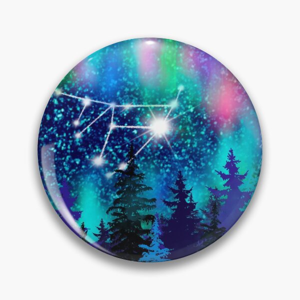 Item preview, Aurora borealis and Capricorn Zodiac sign constellation  designed and sold by orangerinka.