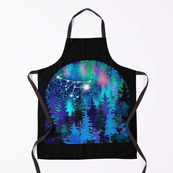 Item preview, Aurora borealis and Capricorn Zodiac sign constellation designed and sold by orangerinka.