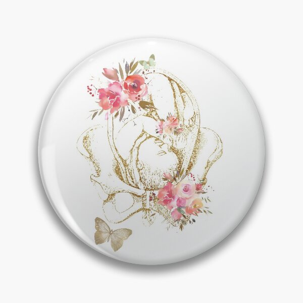 Item preview, Vintage Retro Antique Pregnancy Print With Flowers Doula Gift Floral designed and sold by Lawandmedical.