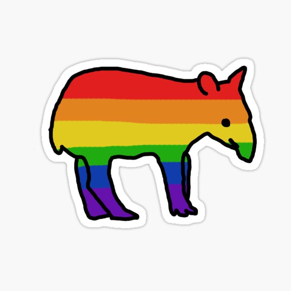 Vista previa del artículo con la obra «LGBTQ + Pride Tapir», diseñado y vendido por KadenGuymon.