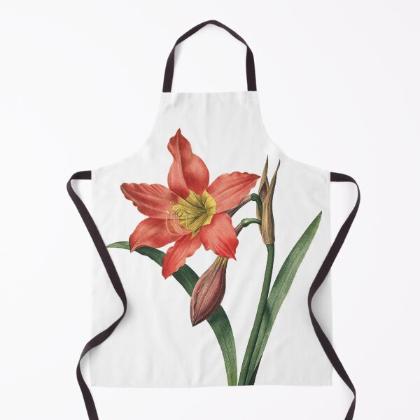 Item preview, Red Water Lily Vibrant Flower Vintage Retro Art Botanical Illustration designed and sold by HumanlineImages.