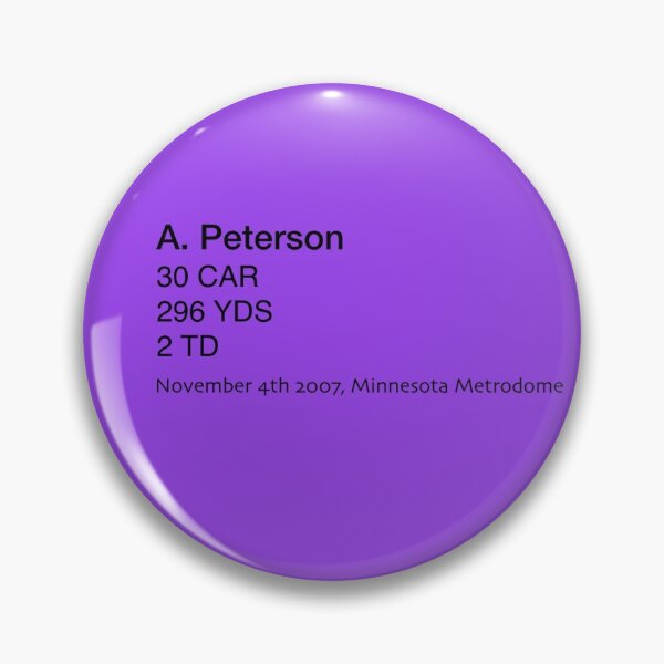Item preview, Adrian Peterson Most Yards Rushed NFL designed and sold by GameYarns.