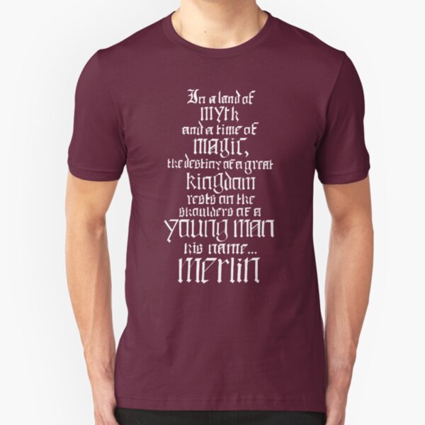 In a Land of Myth... Merlin (white) Slim Fit T-Shirt