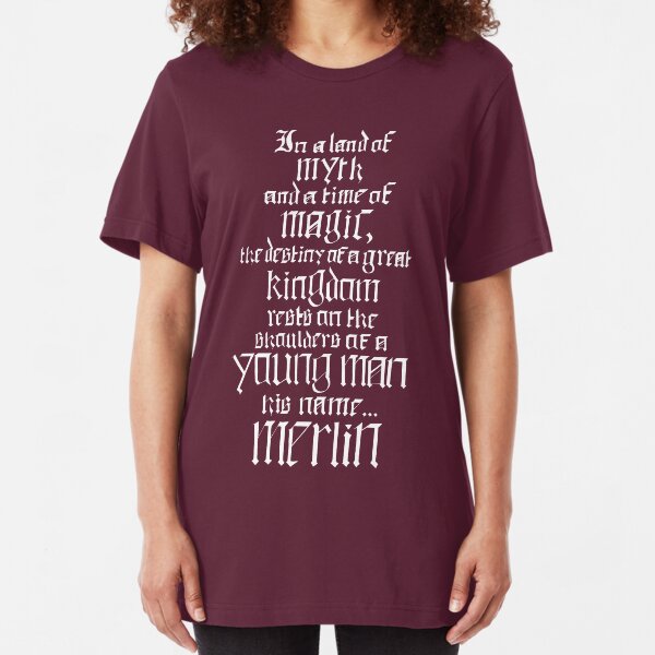 In a Land of Myth... Merlin (white) Slim Fit T-Shirt
