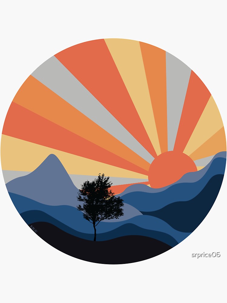 Thumbnail 3 of 3, Sticker, Sunset in Shenandoah designed and sold by srprice06.
