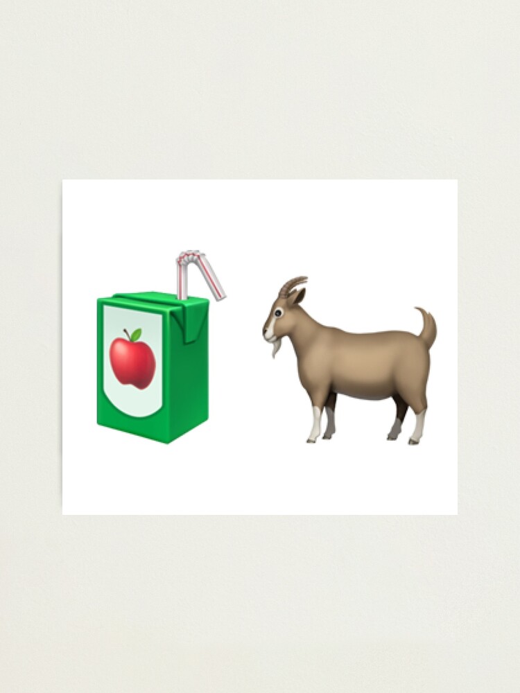 "Goat and Apple Juice Emoji Combination" Photographic Print for Sale by