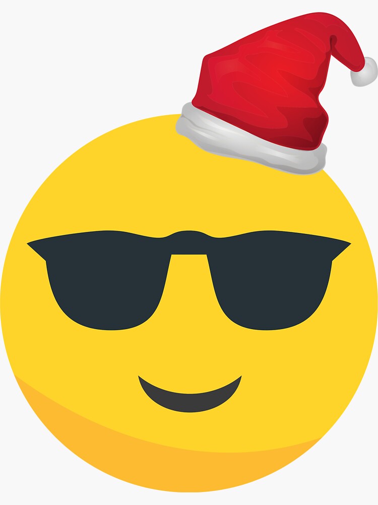 "santa hats with cool emoji design" Sticker by 7Dayz | Redbubble