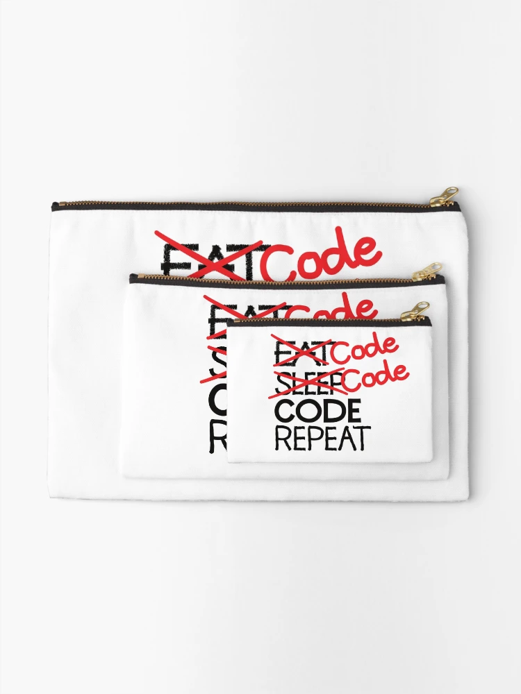 Thumbnail 2 of 4, Zipper Pouch, Code code code repeat designed and sold by ReluctantChickn.