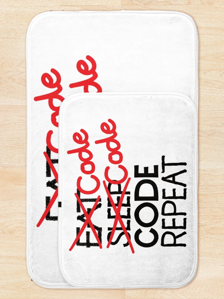 Thumbnail 5 of 6, Bath Mat, Code code code repeat designed and sold by ReluctantChickn.