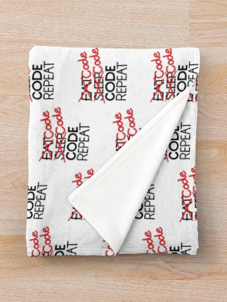 Thumbnail 3 of 6, Throw Blanket, Code code code repeat designed and sold by ReluctantChickn.