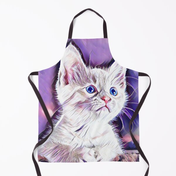 Artikelvorschau, Weiße Katze mit blauen Augen, die Kunstdesign malen entworfen und verkauft von WildMuse44.