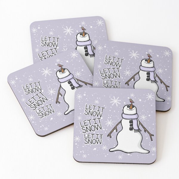Item preview, Snowman with a Robin on its Carrot Nose, Let it snow Digital Illustration designed and sold by AlmightyClaire.