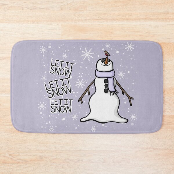 Item preview, Snowman with a Robin on its Carrot Nose, Let it snow Digital Illustration designed and sold by AlmightyClaire.