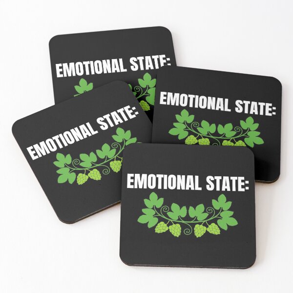 Item preview, EMOTIONAL STATE: HOPS Funny Drinking and Men's Emotional Humor designed and sold by ZEROXCOOL.