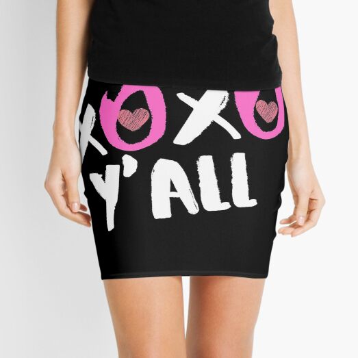 XOXO Y'all Love kisses Quote regalo de béisbol Minifalda
